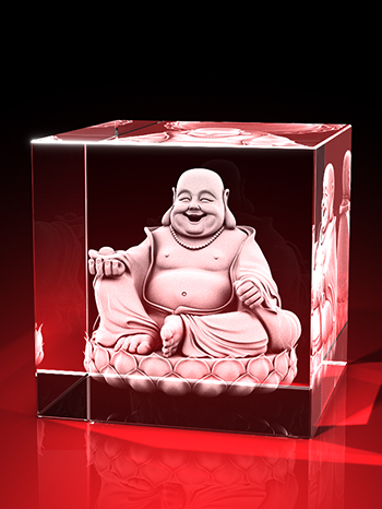 Lachender Buddha - Würfel (80 x 80 x 80) – GLASFOTO.COM